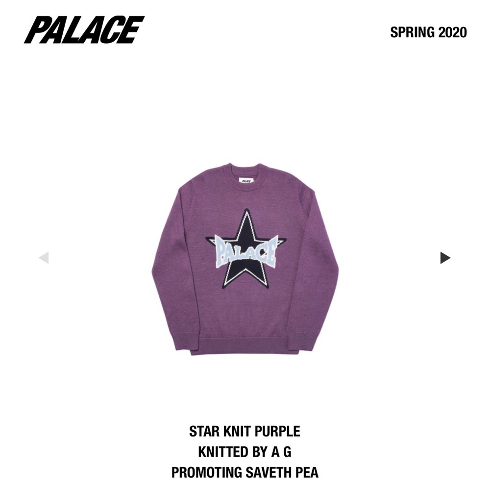 Palace Intarsia Purple Sweater